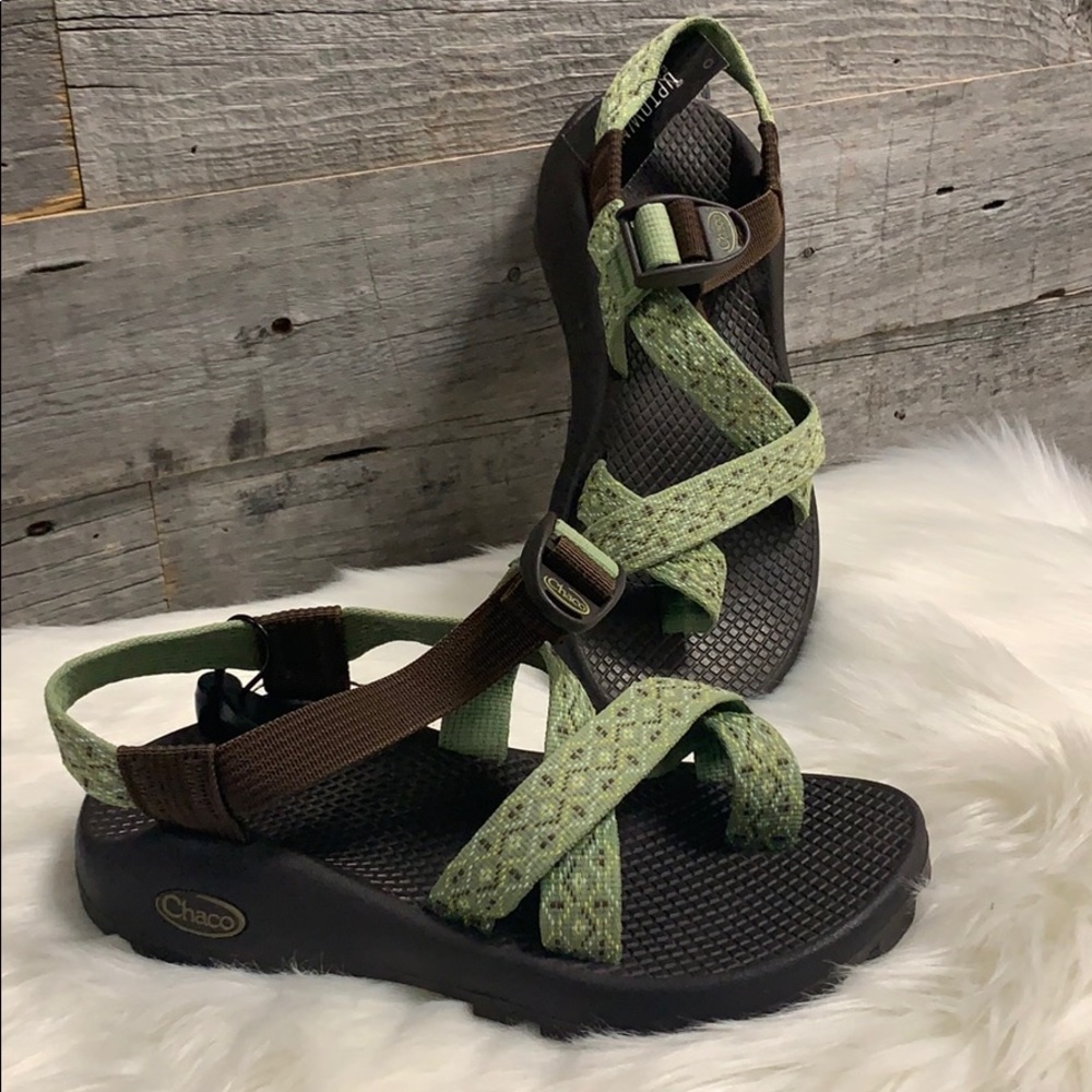 Chaco’s green sandals